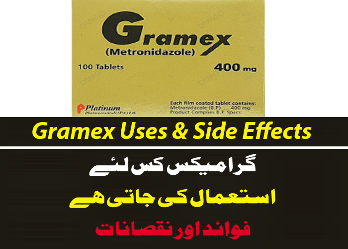 Gramex Tablet Uses in Urdu and گریمیکس Metronidazole Side Effects, How To Use Gramex 400 mg tablet in Urdu for Teeth, Toothache, Gums, Motion.