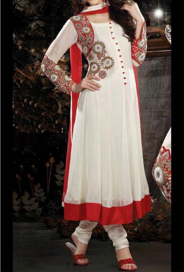 Latest Stylish Anarkali Frocks with Churidar 2014-2015 Fashion