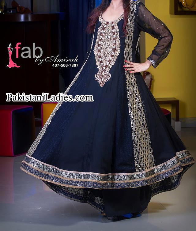 Fancy-Latest-Fashion-of-Black-umbrella-frock-Design-2014-2015-women-dresses-Party-Wedding-Pakistan-India-Bangladesh