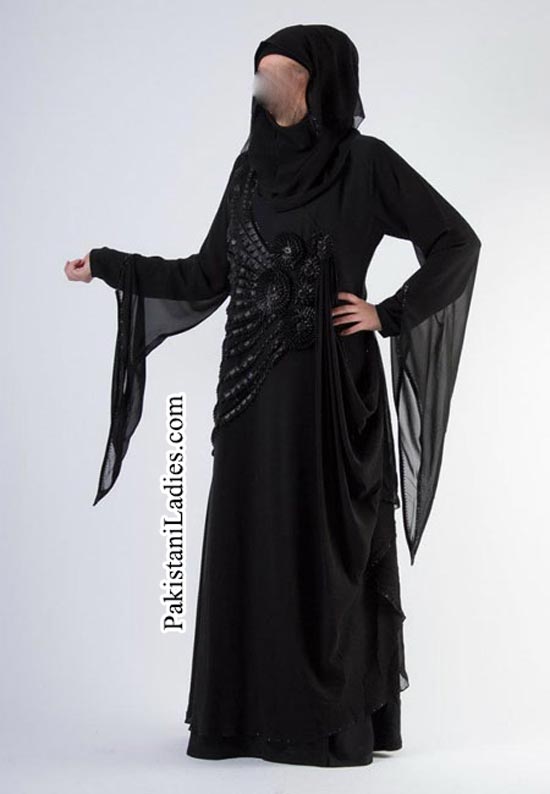 Unique Stylish Abaya Dubai Design 2015 Facebook Pictures