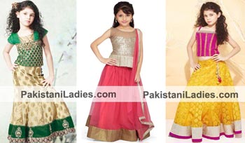 Beautiful Dress Suit Little Girls Kids Sharara Lehenga Choli 2015 Indian Designs