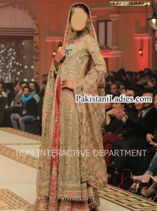 Latest Wedding Bridal Dress 2015 Long Open Shirt Frock Fashion in Pakistan