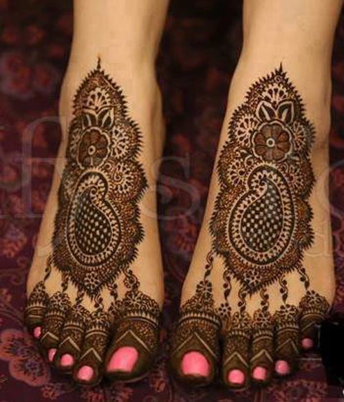 Beautiful Bridal Mehndi Designs for Feet & Legs 2015 