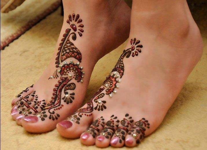 Beautiful Bridal Mehndi Designs for Feet & Legs 2015 