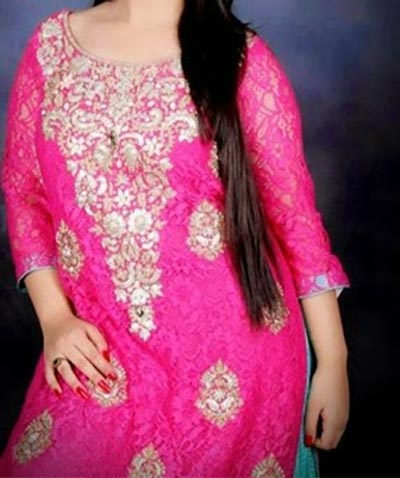 Beautiful Plus Size Healthy Women over weight Fat Suit Ladies Pakistani Indian Dresses