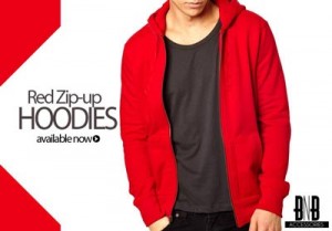 Red BnB Men Boys Hoodies Winter 2015 Stylish New Arrival Zip Up Pull Over Prices Pakistan
