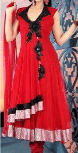 Red Colors Frocks Suits Dress 2015 Anarkali Angrakha