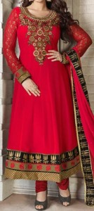 Red Colors Frocks Suits Dress 2015 Anarkali Umbrella