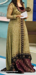 Fancy Good Morning Zindagi With Actress Noor Bukhari A Plus Dresses Designs, Open Style Tail Gown Frock