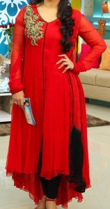 Fashion Week 2015 Pakistan, Wedding Dresses Red Frock Noor