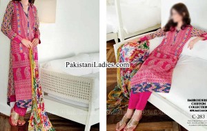 Gul Ahmed Spring Summer Lawn Silk Chiffon Dress Collection 2015 Long Kameez Shalwar