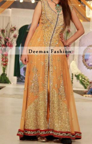New Style of Frocks Latest Front Open Tail Gown Designs 2015 2016