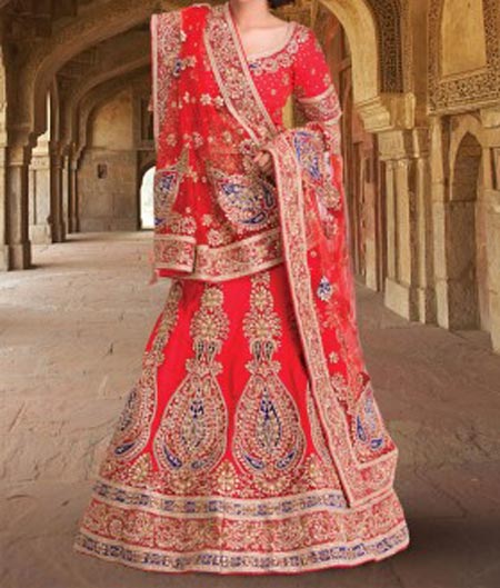 New Designs Fashion 2016 A-line cut Bridal Lehenga design India