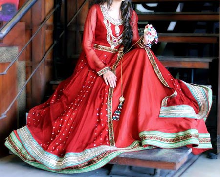 New Frock Design 2016 Latest Style Fashion Red