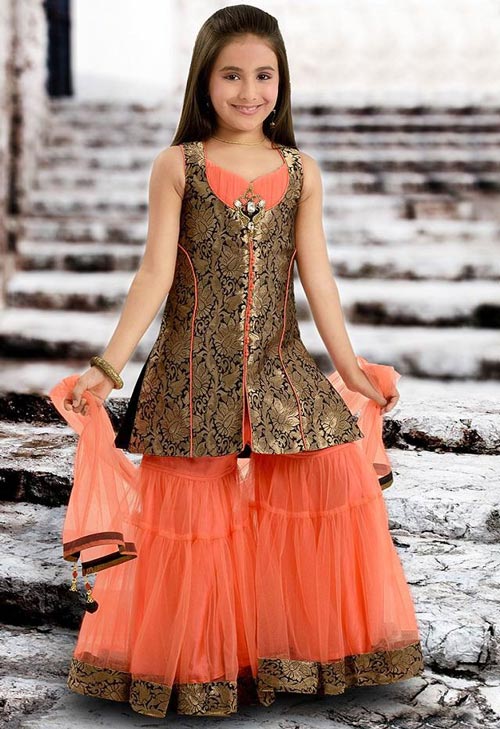 Latest Sharara and Gharara Designs For Kids 2016 2017 Ghagra Choli 1