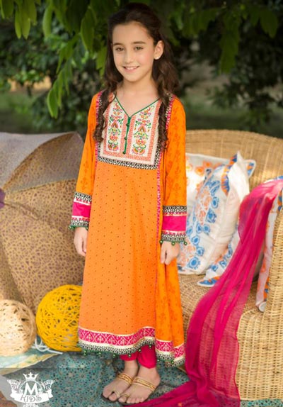 Little-Girls-Baby-Girls-Party-Wedding-Dress-Pakistani-Indian-2016-2017-Orange