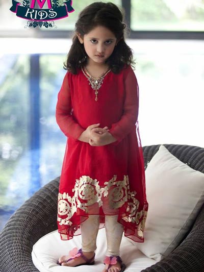 Little-Girls-Baby-Girls-Party-Wedding-Dress-Pakistani-Indian-2016-2017-Red