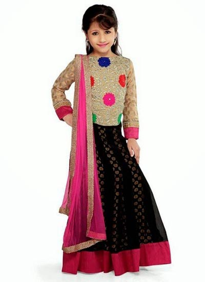 Little-Girls-Baby-Girls-Party-Wedding-Dress-Suit-Pakistani-Indian-2016-2017-Black