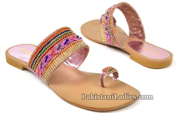 Metro Shoes Flat Chappals Slippers Designs 2016 2017 Prices Multi-color-Kola-Puri-2495