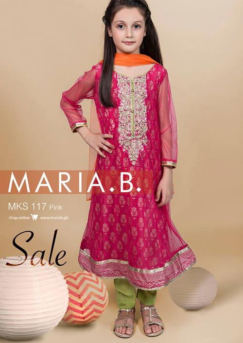 pakistani-indian-new-fashion-kids-girls-frock-dresses-suit-2017-2018-red-maria-b