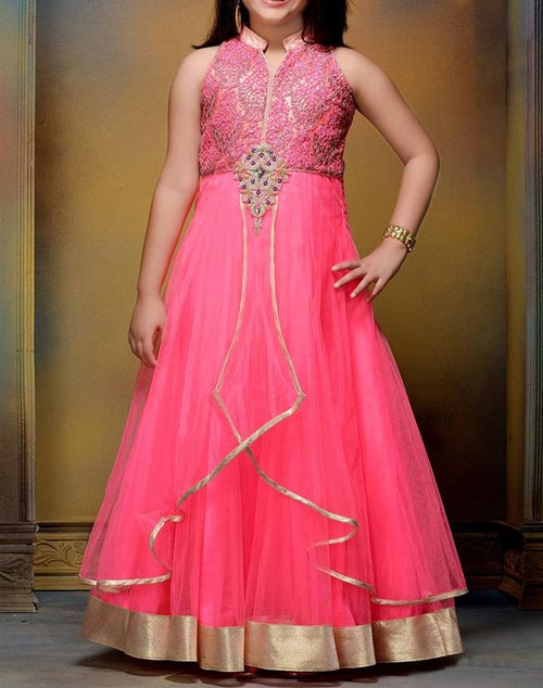 pink frock designs