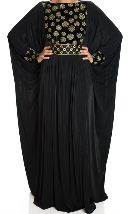 Latest Fashion Butterfly Jersey Abaya 2017 Kaftan Jilbab Designs