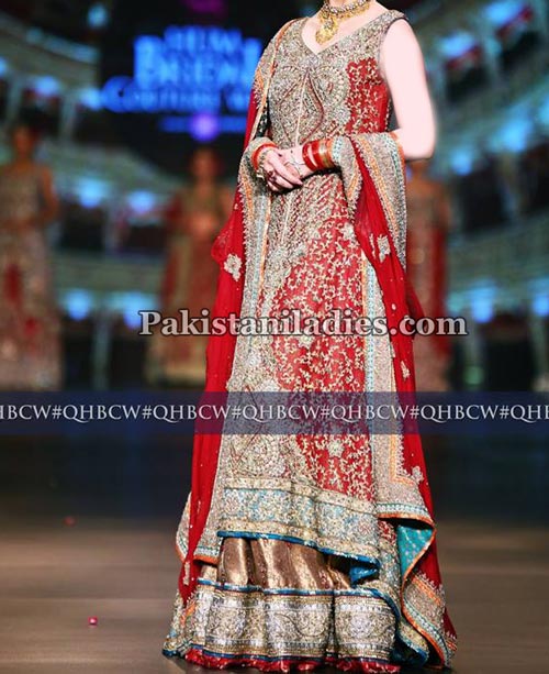 net-bridal-lehenga-fashion-2017-wedding-party-dresses-with-cut-work-pakistan