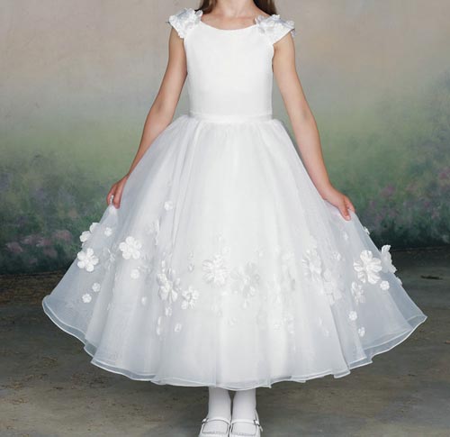 Latest Party Wedding Long frocks designs Collection 2017 2018 kids Teenagers White 1